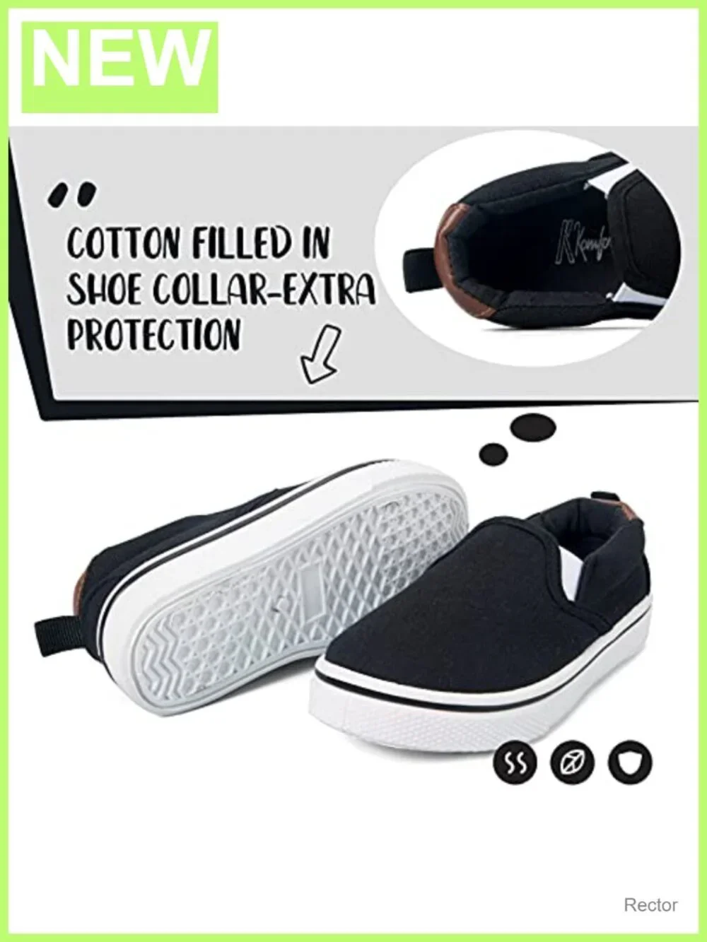 Toddler Canvas Slip-On Sneakers Breathable Lightweight Kids Walking Shoes